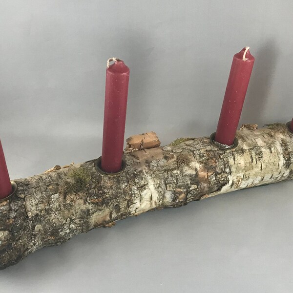 Log Candle Holder Etsy