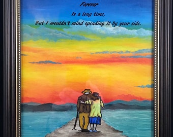 Forever“-hand painted in a wood frame.