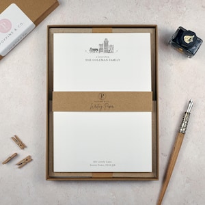 Personalised Family Writing Paper - Correspondence Stationery Set - Customized Letter Writing Set - Add Envelopes and Gift Box
