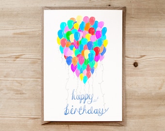 ANY AGE 100 COLOURS BALLOONS PERSONALISED GLOSSY 70TH BIRTHDAY STICKERS