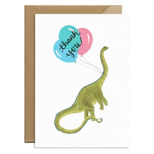 Dinosaur Thank You Card - Diplodocus Thank You Card For Kids - Cute Dino Card - Dinosaur Thank You Note