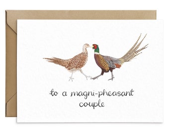 Magnificent Couple - Pheasant Hunting Wedding Card - Shooting Engagement Card