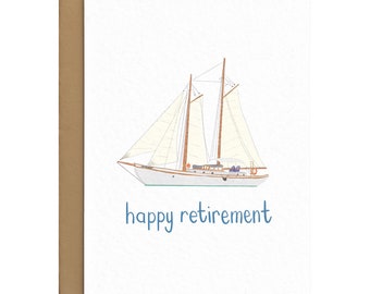 Happy Retirement Card - Sailing Card - Yacht Greetings Card For Sailor