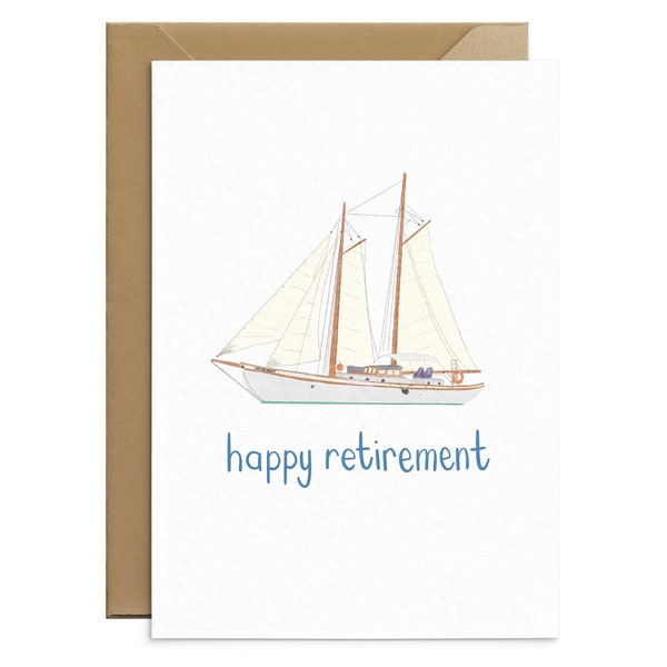 Happy Retirement Card - Sailing Card - Yacht Greetings Card For Sailor