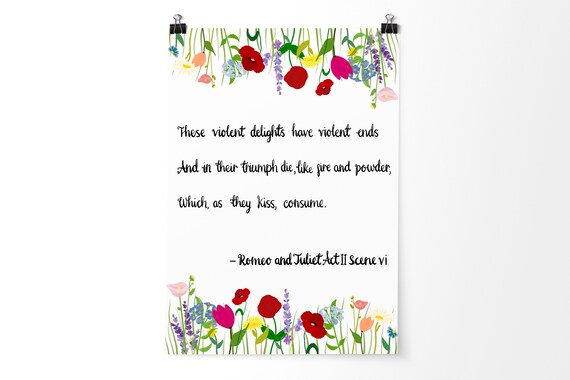 Romeo Et Juliette Devis Impression Ces Plaisirs Violents Etsy