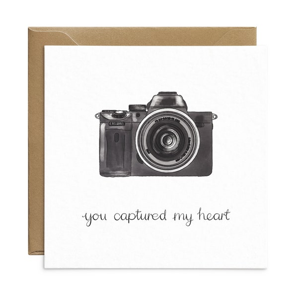 Cute Camera Anniversary Card For Photographer - Handmade Card For Husband or Wife