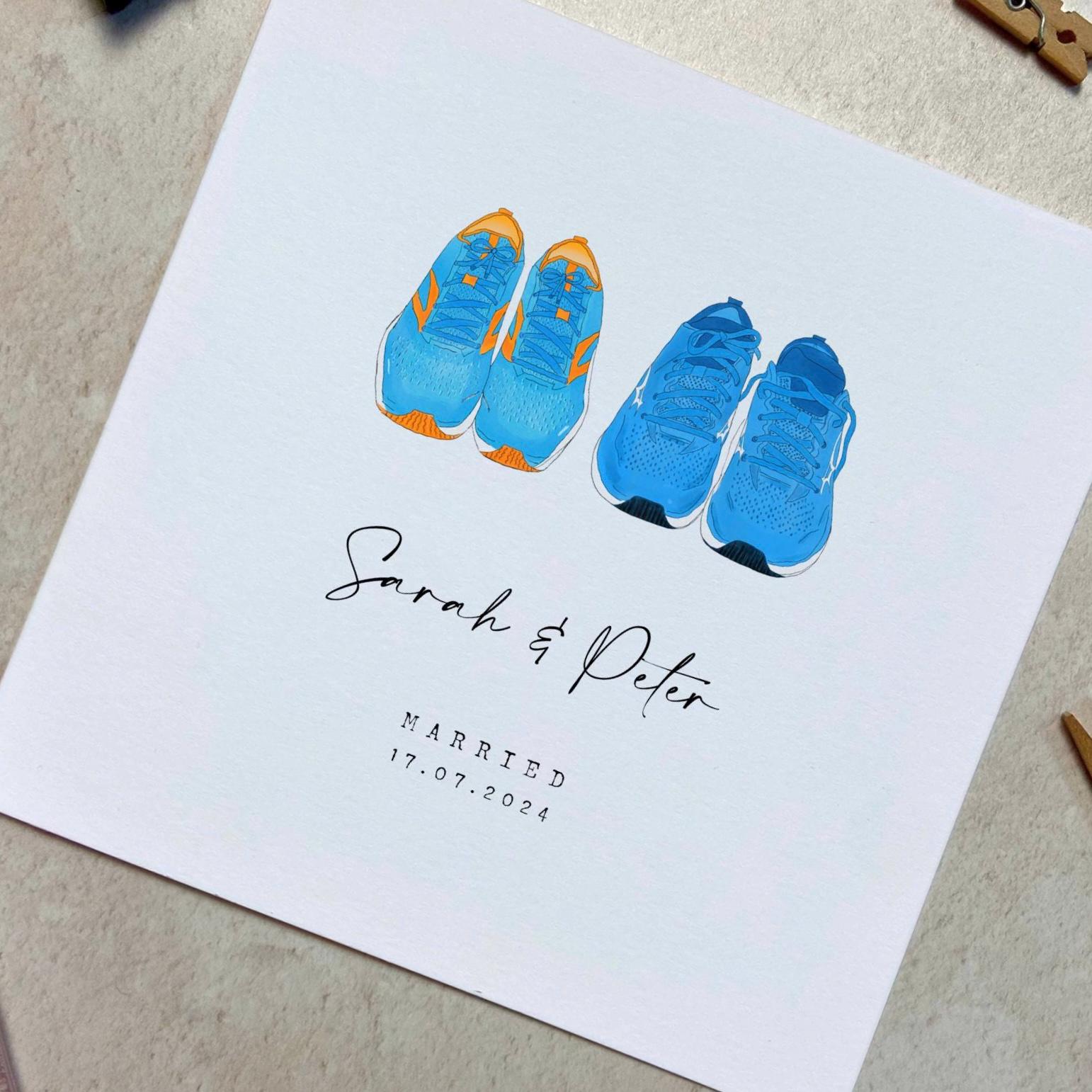 Personalised Wedding Card for Runners - Customized Running Card for ...