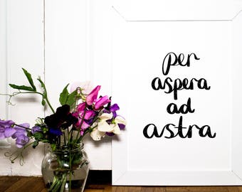 Ad Astra per Aspera Digital Illustration Art Print by Catcoq. Museum ...