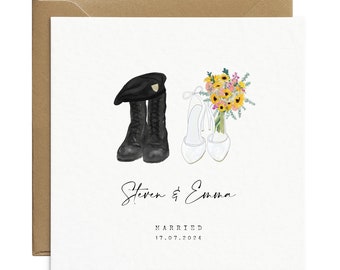 Personalised Military Wedding Card or Engagement Card For Armed Forces Couple