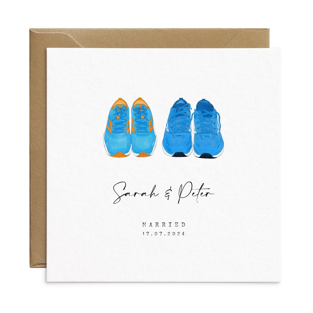 Personalised Wedding Card for Runners - Customized Running Card for ...
