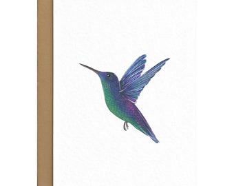 Hummingbird Blank Card - Thank You or Get Well Soon Card - Bird Card For Any Occasion