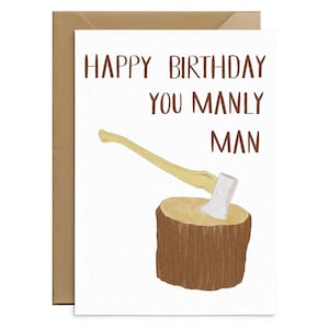 Funny Manly Man Birthday Card - Funny Birthday Card For Men