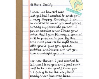 To Daddy From Bump - Birthday Card For Dad To Be