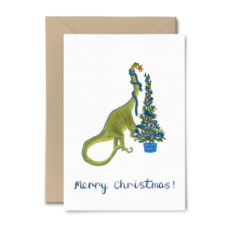 T Rex Christmas Card 