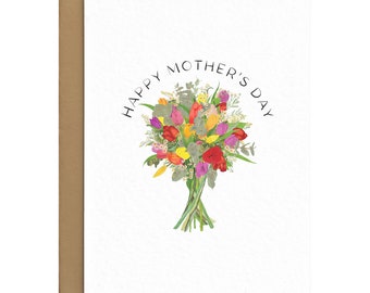 Tulip Mother's Day Card - Floral Card For Mum - Mother In Law Card - Card For Step Mum