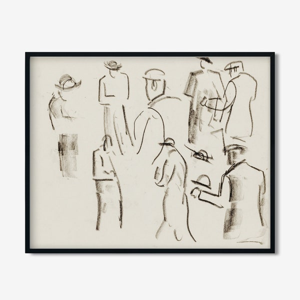 Vintage Art Print | Figure Studies Print | Wall Decor | Figure Study | Sketch Art Print | Figure Study Art Print