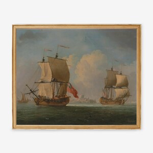 Vintage Ship Art Print | Vintage Ship Painting | Wall Decor | Vintage Art | Oil Painting Print | Ship Painting | Vintage Ship Print