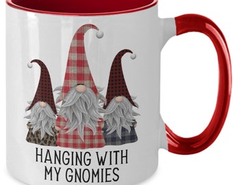 Hanging with My Gnomies Mug Funny Scandinavian Christmas Gift Gnomes Gift for Men and Women