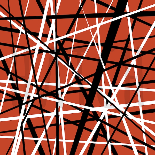Eddie Van Halen Like Digital Art Digital Download Wallpaper. 3000 x 3000 pixels. Red, Black and White.