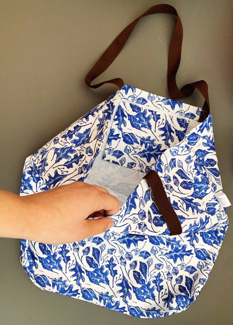 Acorn Tote Cotton Shopping Bag Picnic Bag Sports Bag Market Bag Yoga Bag Shoulder Bag Handmade Large