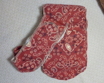 Pet Comfort Vest-LARGE-red/brown bandana western