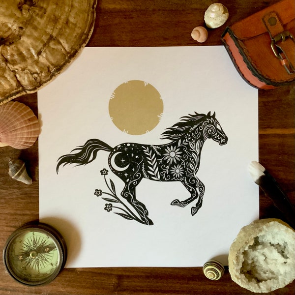 WildFlower (Horse Art Print)