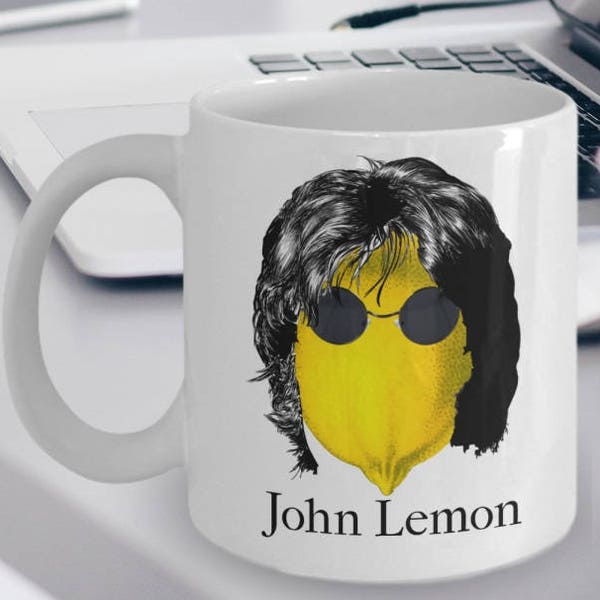 John Lennon Mug - John Lennon Gifts - Funny John Lennon Coffee Mug - John Lemon Funny Pun Mug For Lennon Fans