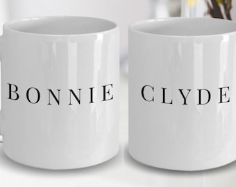 His Her Mugs - Couple Gift - Bonnie and Clyde Coffee Mugs - Couples Mugs Make A Great Relationship Gifts