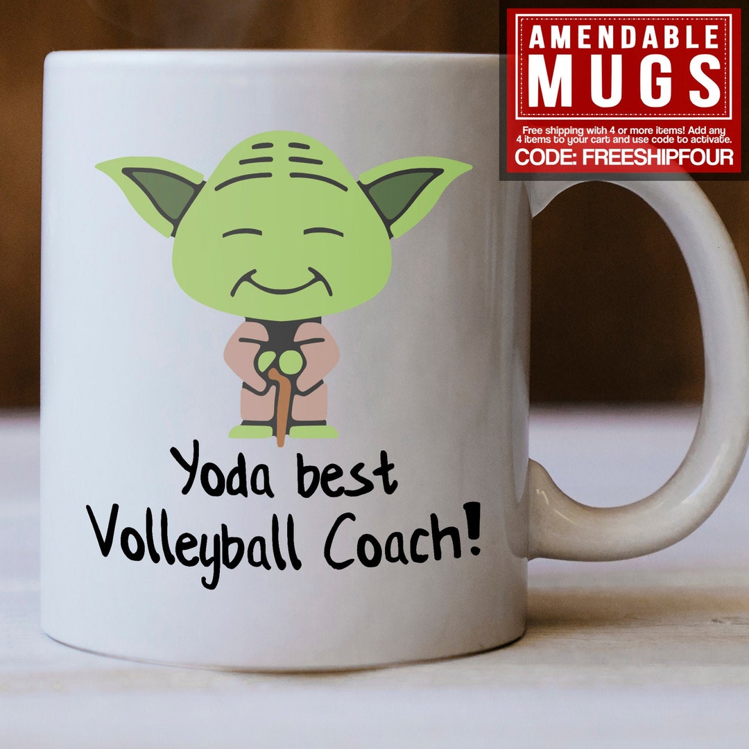 Volleyball Coach Mug Volleyball Coach Gifts Yoda Best Etsy