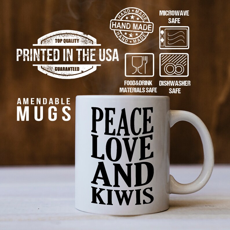 Kiwi Gift Paz Amor y Kiwis Taza Funny Kiwi Mug Ideal Etsy