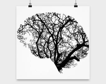 Chiropractic Art - Chiropractic Poster - Brain Art - Tree Art - Brain And Tree Art Design - Brain Posters - Tree Posters