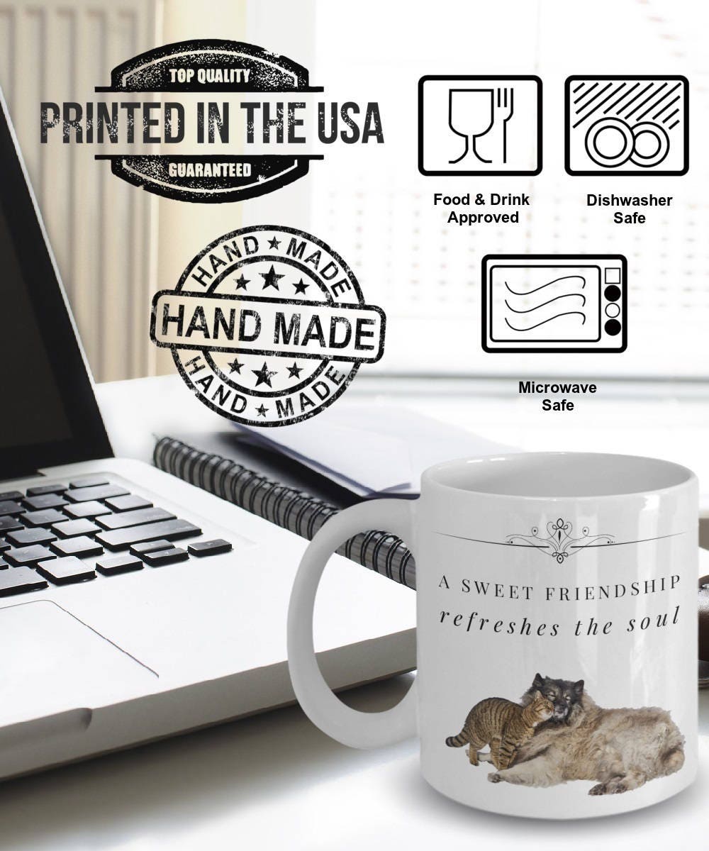 Dog Cat Mug Dog Cat Gift Dog and Cat Mug Friendship Mug Etsy