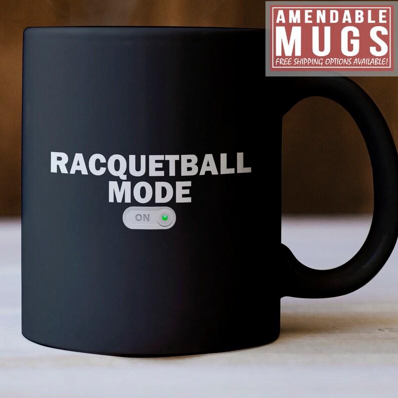 Racquetball Mode on Black Mug Racquetball Mug Gift for Etsy