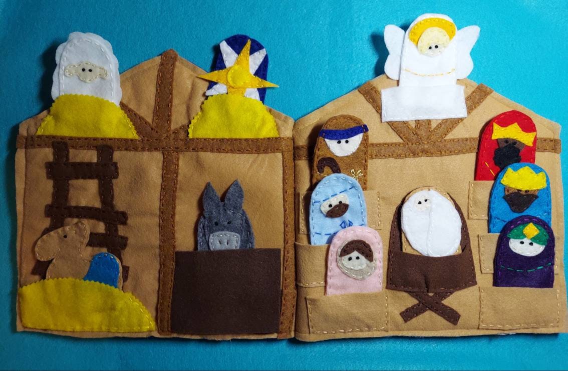 Nativity Finger Puppet Playset With 12 Finger Puppets - Etsy