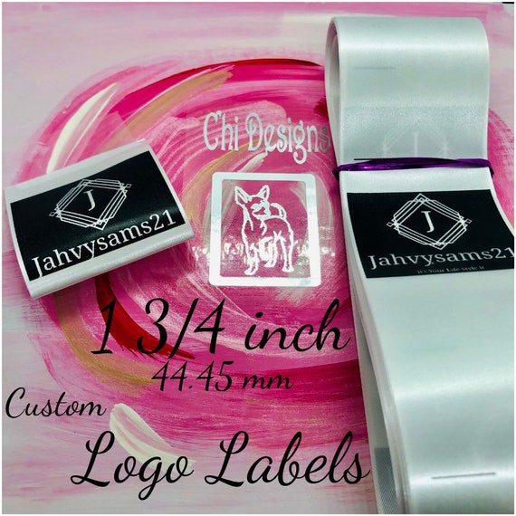 1 3/4 Inch Custom Logo Labels /44.45mm / Satin Logo Tags / Washable  Clothing Labels / Custom Clothing Tags / Thermal Printed Clo 