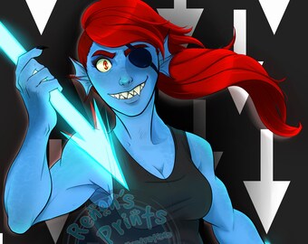 Undyne - Undertale - Spear of Justice - 11x17 Print