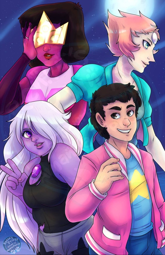 Steven Universe Crystal Gems Garnet Amethyst and Pearl 11x17