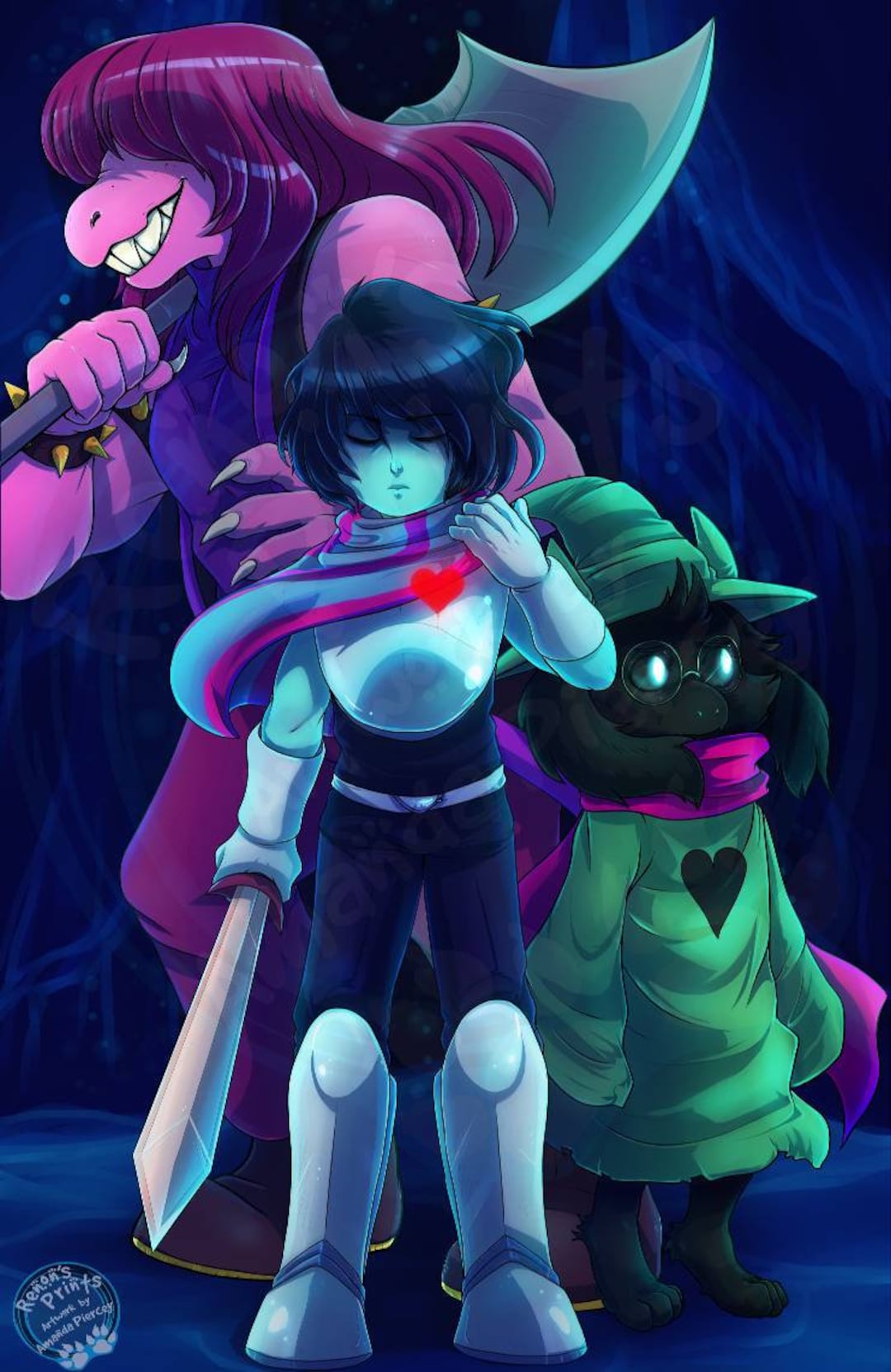 Deltarune Kris, Susie, and Ralsei 11x17 Print - Etsy
