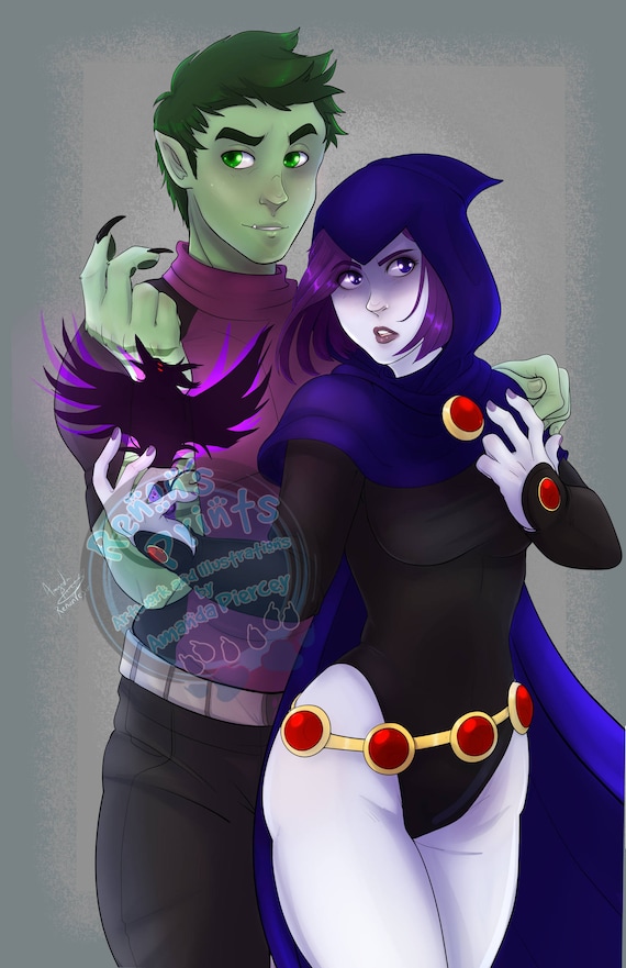 Beast Boy and Raven Teen Titans 11x17 Teen Titans Raven Anime Pillow Cover