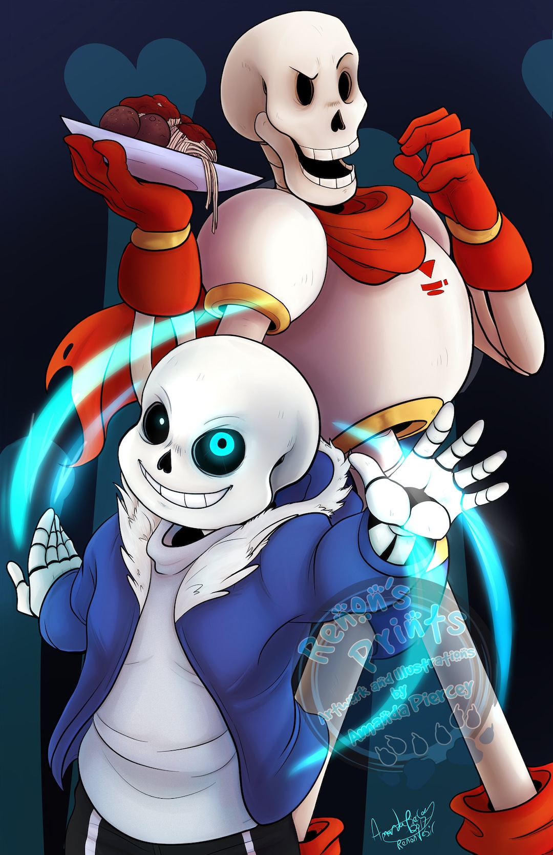 Sans and Papyrus Undertale 11x17 Print 