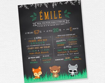 Affiche Premier Anniversaire Bucheron Foret Affiche Etsy Affiche Premier Anniversaire Bucheron Foret Affiche Etsy