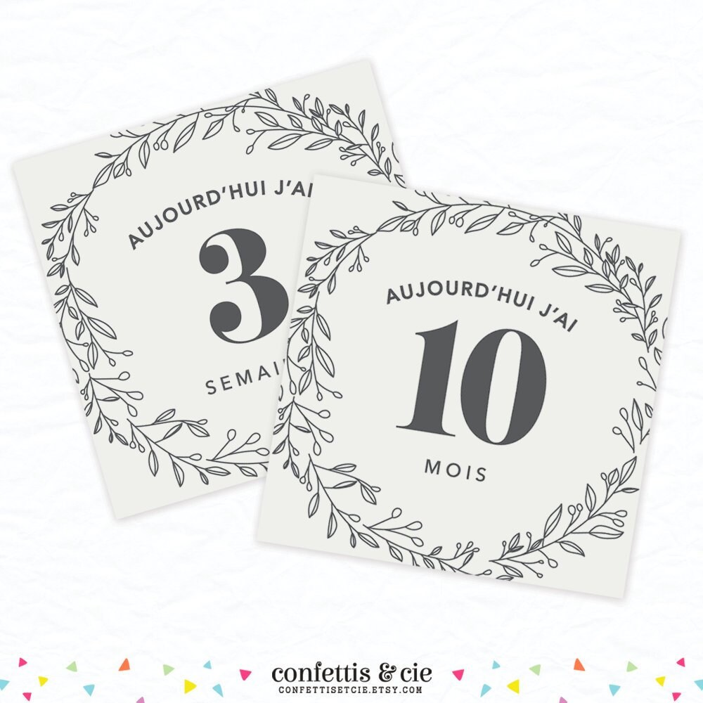 Carte Etape Bebe Cartes Souvenirs Premiere Annee De Bebe Etsy
