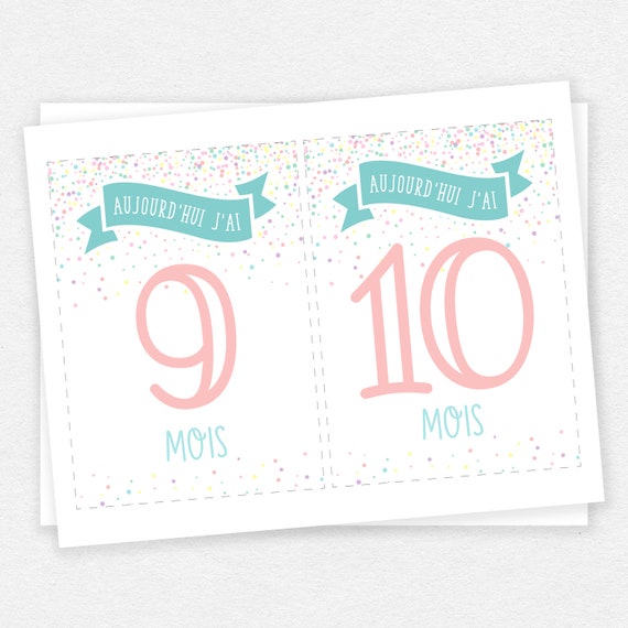 Carte Etape Bebe Cartes Souvenirs Premiere Annee De Bebe Etsy
