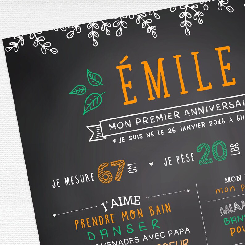 Party Supplies Tableau Ardoise 1 An 1er Anniversaire F U00eate D U19enfant Tableau Noir Affiche Premier Anniversaire B U00e9b U00e9 Affiche Souvenir Personnalis U00e9e Paper Party Supplies