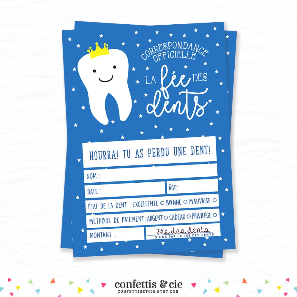 Recu De La Fee Des Dents Etsy India Recu De La Fee Des Dents Etsy India
