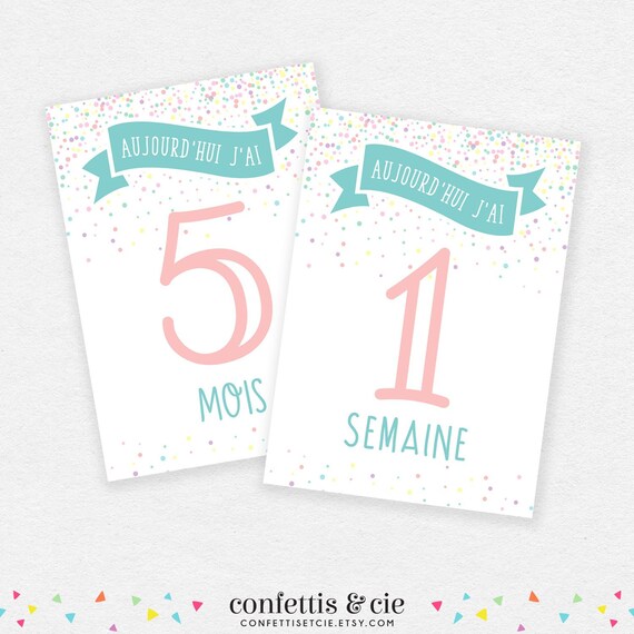 Carte Etape Bebe Cartes Souvenirs Premiere Annee De Bebe Etsy