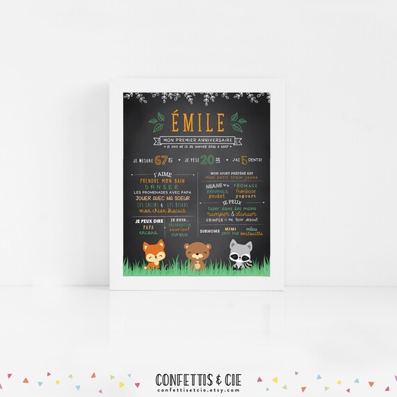 Affiche Premier Anniversaire Affiche Souvenir Personnalisee Etsy Affiche Premier Anniversaire Affiche Souvenir Personnalisee Etsy