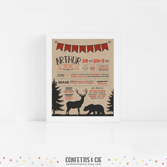 Affiche Premier Anniversaire Bucheron Foret Affiche Etsy Affiche Premier Anniversaire Bucheron Foret Affiche Etsy
