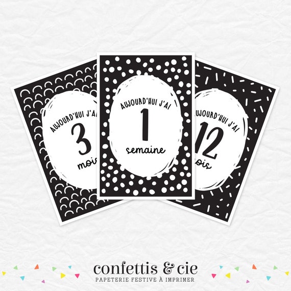Carte Etape Bebe Cartes Souvenirs Premiere Annee De Bebe Etsy