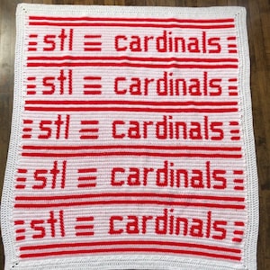 Saint Louis Cardinals Inspired Blanket Pattern, Crochet Afghan Pattern, Red Baseball Blanket Pattern, St. Louis Cardinals, STL Cardinals